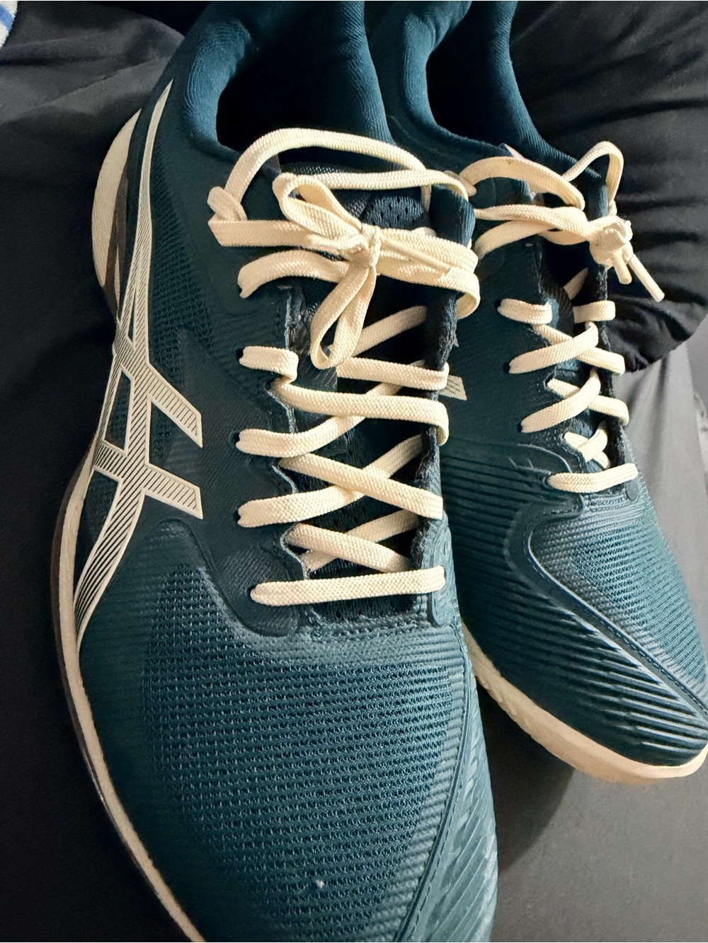 Asics Men's Teal Athletic Shoes with White Laces